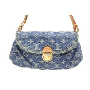 Louis Vuitton handbag Pleaty denim blue leather Monogram
